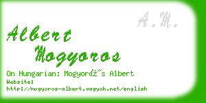 albert mogyoros business card